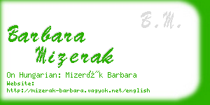 barbara mizerak business card